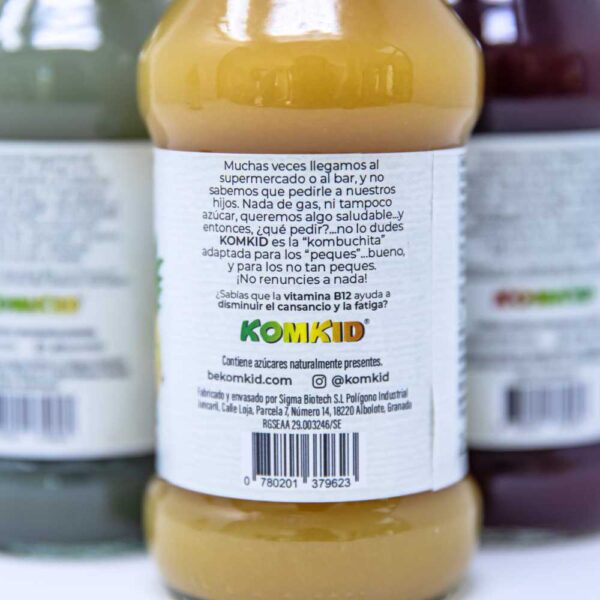 Etiqueta KOMKID plátano y piña